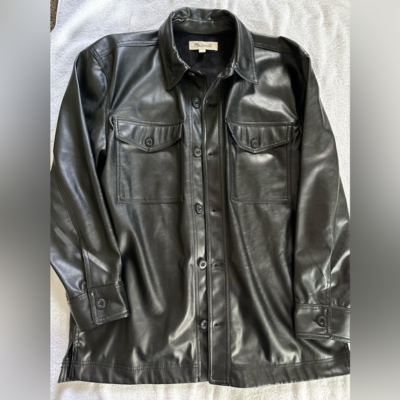 Madewell Faux Leather Shirt-Jacket - Picture 5 of 9